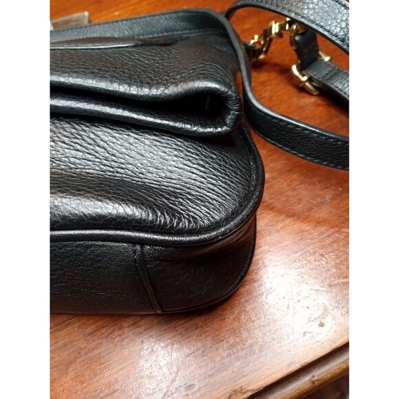$435+ Auth Tory Burch Black Leather Amanda Foldover Crossbody Bag Beautiful - Picture 7 of 11